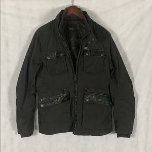 Zara Man Sport Classic Poly Moto Jacket Mens 38